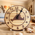 Handcrafted bamboo clock featuring Marthas Vineyard design